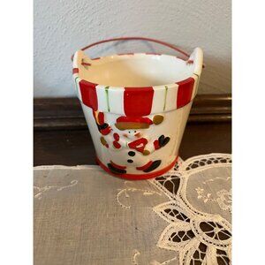 Ceramic Snowman Bucket